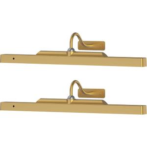 Wireless Picture Light Battery Operated, 16in Picture Light for Wal, 2Pack Rechargeable 5000mAh Battery Wall Sconce for Wall Pictures, Gallery Artwork, Paintings, Portraits, Dartboards- Brass