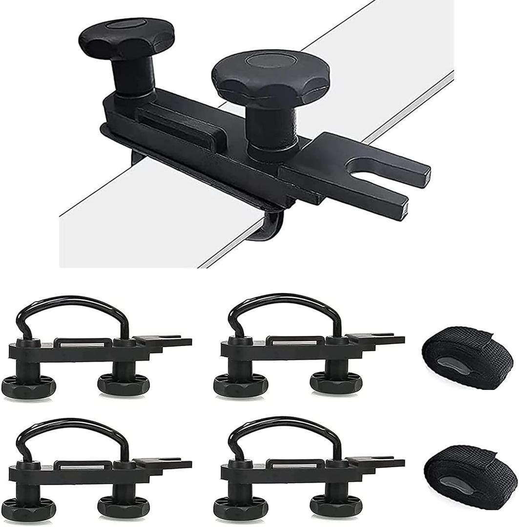 Sporacingrts 4 PCS Roof Box U-Bolt Clamps Rooftop car Van mounting Accessories U-Bracket mounting Accessories, 85mm Internal Width, with 8 Lock Nuts, 2 Strap Kit for Most Cars