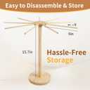 Wooden Pasta Drying Rack with 9 Arms, Detachable Noodle Dryer Stand for Homemade Spaghetti, Easy to Assemble and Store, Space-Saving Pasta Holder for Kitchen or Cooking Gift