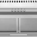 COMFEE' CVU30W4AST 30 inch Under Cabinet Ducted/Ductless Convertible Slim Vent Durable Stainless Steel Kitchen Reusable Filter, 3 Speed Exhaust Fan and 1 LED Lights Range Hood, 2.0 Version