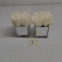 Fule Artificial Velvet Rose Flower Centerpiece Arrangement in vase for Home Wedding Decoration, Pack of 2 (Ivory)