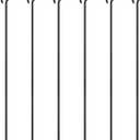 48 Inch Rebar Stakes 1/2" Diameter 6 Pack, Heavy Duty Steel Ground Anchors with Loop, Extra Long Stakes for Temporary Fencing, Tree Support, High Wind Areas, Industrial Use, Black