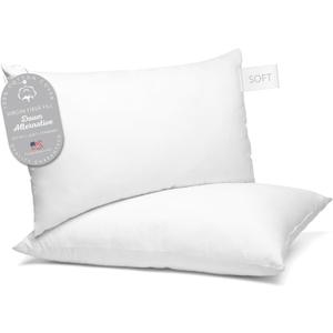 Digital Decor 100% Cotton Luxury Hotel Pillows Standard Size Set of 2, Cooling Down Alternative Bed Pillows for Sleeping, Hypoallergenic Soft Pillows for Side & Back Sleepers, Made in USA, 26" x 20"