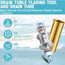 Yaocom 2pcs 1 Inch Drain Pipe Flaring Tool and Brass Drain Pipe Set Boat Drain Pipe 3 x 1 Inches Boat Drain Plugs for Marine Plumbing Replaces Water Marine Transom