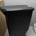 simplehuman 40 Liter / 10.6 Gallon Slim Kitchen Step Trash Can With Secure Slide Lock, Black Plastic