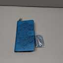 Asuwish Phone Case for Moto G Power 2021 Zipper Wallet Detachable Cell Cover with Tempered Glass Screen Protector Strap Flower Card Holder Slot Motorola GPower 21 5G Version XT2117-4 Women Girls Blue