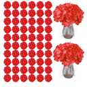 Auihiay 104PCS Hydrangea Artificial Flowers, Red Artificial Hydrangea Flowers Heads with Stems, Faux Hydrangea Flowers for Home Decor Wedding Bouquets Centerpieces