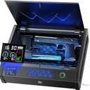 Gun Safe, Biometric Gun Safes for Pistols with LCD Display of Temperature Humidity, Fingerprint Quick Access Pistol Safe Solid Handgun Safe