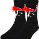 Benefeet Sox Mens Fun Fuzzy Slipper Socks Funny Fluffy Cartoon Animal Soft Socks Plush Coral Fleece Cozy Sleeping Sock (Red Flamingo)