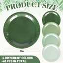Whaline 40Pcs Sage Green Paper Plates 4 Colors Gradient Green Disposable Plates 9 Inch Solid Color Decorative Round Plate for One Lucky Duck Theme Wedding Birthday Baby Shower Table Decor Party Supply