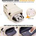 JBAOWEI Large 40L Travel Backpack  Airline & Flight Approved Carry-On Luggage, Waterproof, Durable & Lightweight Design for College, Outdoor Sports & Weekend Getaways  Cream