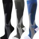ZFiSt 3 Pair Sport Compression Socks Men Women, Compression Stocking Nurse Socks for Edema Travel (XXL)