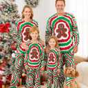 PATPAT Family Matching Christmas Pajamas, Tie Dye Pjs Sets with Snowman & Gingerbread, Includes Plaid Socks for Family (Green, M)