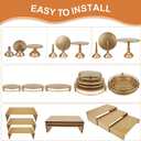 MACIFECI Gold Dessert Table Display Set, 11PCS Metal Gold Cake Stand Set, Including Cupcake Tower Stand, Dessert Tray, Risers Stands, for Wedding, Party