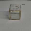 Sumnacon Square Clear Glass Tissue Box Cover -Dainty Cube Tissue Box Holder, Gorgeous Gold Facial Tissue Holder for Dresser Bathroom Bedroom Home Office Bar Restaurant Decor (5.1''x5.1''x5.9''/Square)