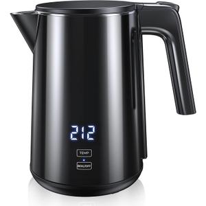 Electric Kettle with Digital Display & Temperature Control, 1.0L Stainless Steel Water Boiler, 1200W Fast Boiling, 4H Keep Warm, BPA-Free Auto Shut-Off, Tea Coffee Kettle for Home Office 120V, White