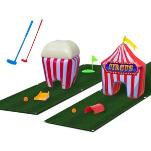 FunPark Inflatable Mini Golf Set  13-Piece Course with Adjustable Clubs, Balls, Putting Cups, Green Mats and Themed Obstacles for Indoor or Outdoor Play, Active Game for Boys ANG Girls, Ages 6+