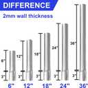 2 Pack 2-3/8" OD Metal Post Extender, 12" Fence Post Extension Height, Hot-dip Galvanized Steel, Includes Screws and Caps