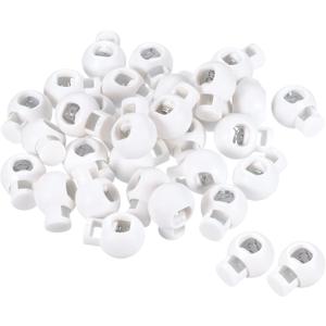 PATIKIL Cord Locks, 100 Pack Ball Spring Toggle Stopper for Drawstring Bag Shoelaces, Frosted White