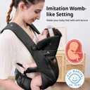 CUBY Newborn Baby Carrier with Head Support and Sunshield, Breathable & Easy Adjustable Newborn Toddler Front Baby Carriers Sling,Hands-Free Newborn Carrier up to 40lbs(Black,Upgraded-with Waist Belt)