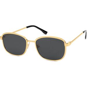 SOJOS Retro Rectangle Polarized Sunglasses Women Men Vintage 90s Style Rectangular Frame Womens Mens Sun Glasses SJ1225 (Gold/Grey)