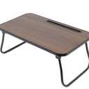 Laptop Bed Desk Yable, Lap Bed Table Foldable Breakfast Tray Portable for Reading Writing, Sofa & Floor, Walnut