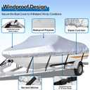 iCOVER Trailerable Boat Cover- 14'-16' Heavy Duty Waterproof Tarp Covers, Fits V-Hull, Fish&Ski, Pro-Style, Fishing, Runabout, Bass Boats, up to 14ft-16ft Long and 68" Wide