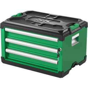SK Modular Stackable Storage Tool Box, 20.5 Inch, 3-Drawer Steel Box