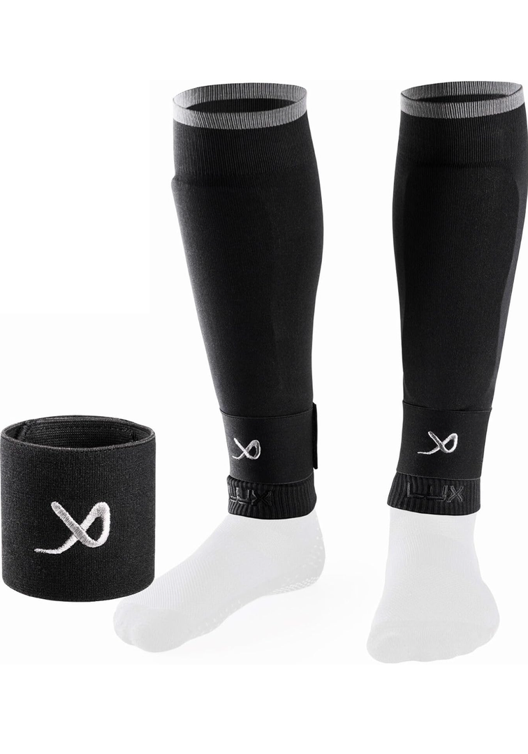 LUX Soccer Sleeves w/FREE Guard Stays for Men/Boys/Youth Compatible w/Soccer Grip Sock Small