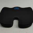 Everlasting Comfort Doctor Recommended Memory Foam Seat Cushion for Office Chairs & Car - Ergonomic Office Desk Accessories - Cushions for Tailbone Pain Relief, Sciatica & Back Support Pillow (Large, 01. Black)