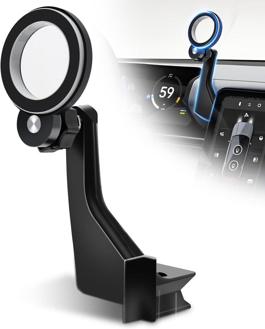 Magnetic Phone Mount Dash Anchor Compatible with Rivian R1T(Gen 1) and R1S (2022-2025) - Fits Driver Side Only, with 17mm Ball Arm, Direct Plug in Design to Flexible Switching Bracket