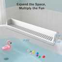 Bathtub Splash Guard PlayPad Shelf Area with Strong Suction Cups, Toy Tray Caddy Holder Storage Over Tub, Bathtub Ledge Guard, No Mess Water, Splash Protection Water Barrier for Bathroom-White