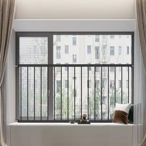 WAOWAO Black Window Safety Guards for Children Kids Child Toddler Pets Proof Extra Wide White Tension Security Window Guard Gate for Home Fit
