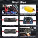 Jumper Cables Alligator Clips Compatible with Dewalt 20V Battery, 2FT Silicone Wire 14 AWG with Adjustable Voltage Stabilizing Module and Fuse & OFF/ON & Digital Display for Car Battery Charging