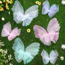 Geelin 6 Pcs Large Pastel Butterfly Decorations Mariposas Grandes para Decoracion 20 Inch 12 Inch Colorful 3D Silk Butterflies Decor for Baby Shower Birthday Party Wedding Decor, Assorted Color