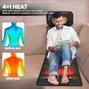 Massage Mat, Detachable Neck Massager, Full Body Vibration Heating, Massage Pad with 10 Vibrating Motors and 9 Speed Settings for Home Office Use, Black