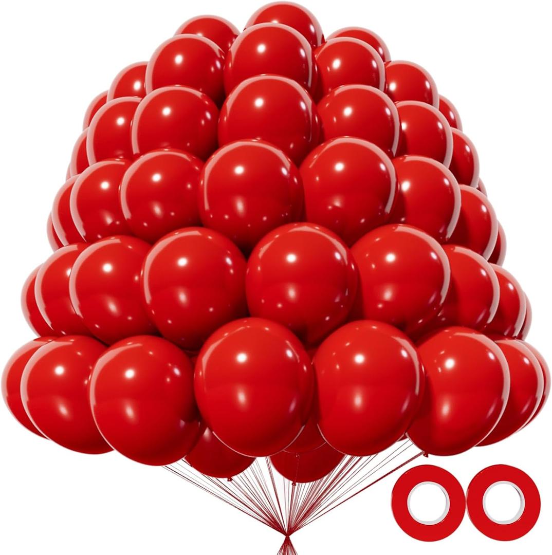 200pcs Red Balloons 5 Inch, Small Mini Latex Balloons for Party Birthday Baby Shower Anniversary Festival Arch Garland Decoration