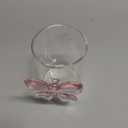 2 Pcs Cute Pink Bow Glass Cups 8oz Coquette Champagne Fashioned Glasses Clear Reinforced Stems and Romantic Pink Bow for Weddings Engagements Party Gifts (Flat Bottom) (Flat Bottom)