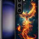 Compatible with Samsung Galaxy S23 Mobile Case Creative Acrylic Back Panel Silicone Protection Grip Specially Designed for Samsung Galaxy S23 Spread Wings Fire Phoenix