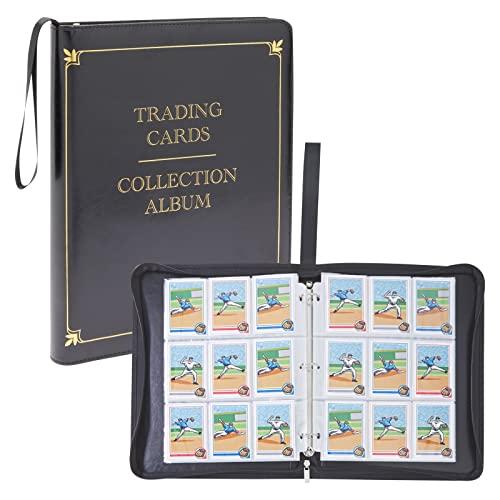 9 Pocket 3 Ring Leather TCG Binder for Baseball, Trading Game, and Sports Card, 30 Pages, Holds 540 Cards (14 x 11 In)