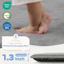 1.3" Thick Baby Floor Play Mat 50x74, Basic Padded Foam Mat for Tummy Time Crawling, Non Slip Cushioned for Babies Toddlers Infants Kids (Light Grey)