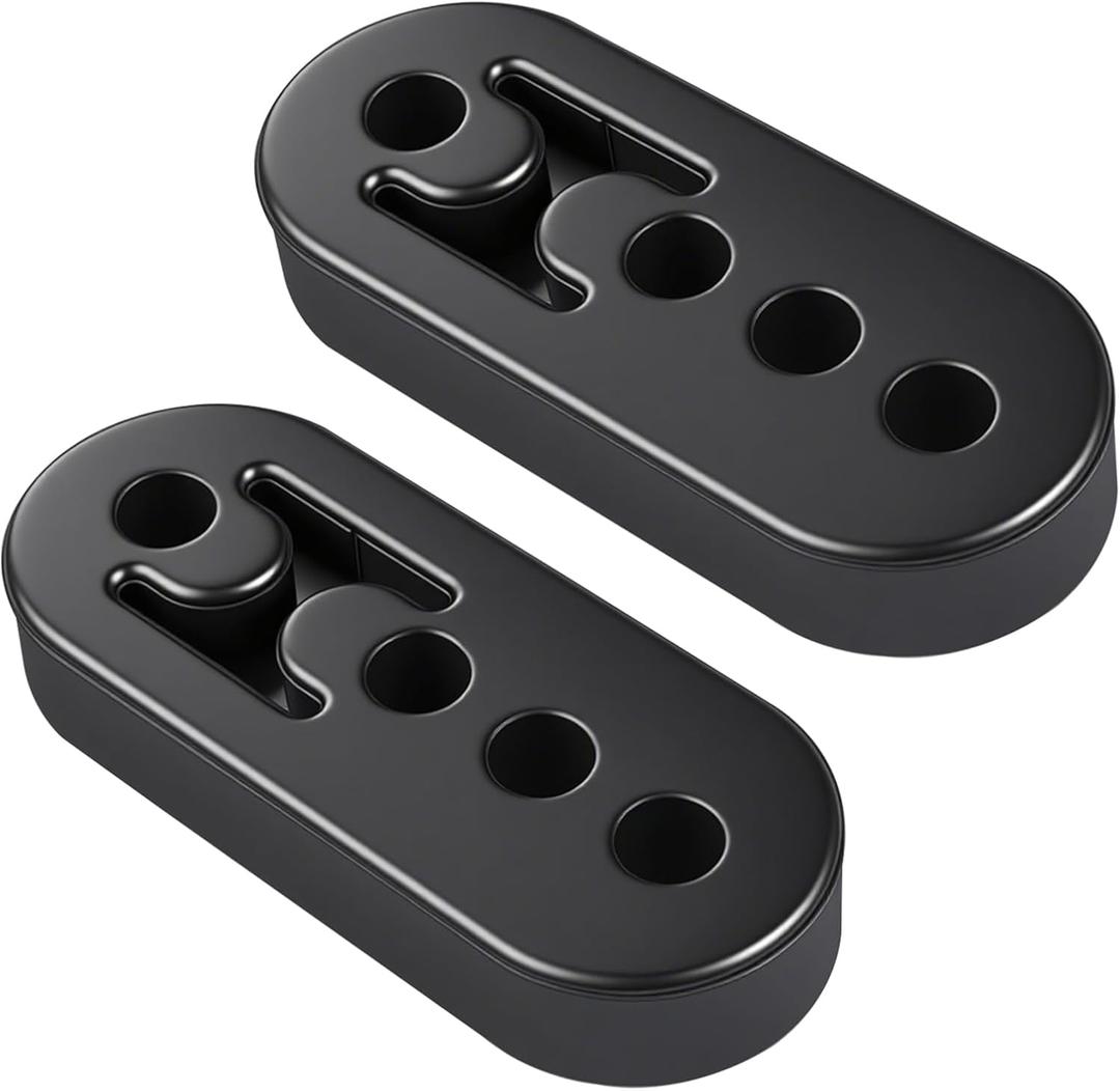 2PCS Exhaust Hangers, 4 Holes Adjustable Muffler Hanger,Universal Rubber Muffler Exhaust System,High-Density Isolation Insulator Bushing Shock Absorber Bracket Fit for Most Cars, Trucks