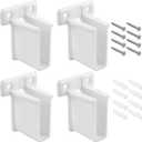 4 Pcs Wire Shelf End Bracket, White Plastic Wall Mount Closet Shelves Brackets for Shelves Closet, Comes with Fasteners