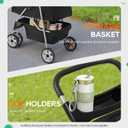 BestPet | 3-Wheel Pet Stroller | Dog and Cat Stroller | Breathable Mesh | Lightweight Travel Carrier | Waterproof & Foldable Design | Storage Basket | Black | for Daily Walks & Outdoor Use