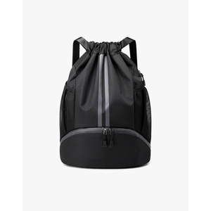 Drawstring Backpack Gym Bag with Shoes Compartment for Soccer, Basketball, Swim, Water-Resistant String Backpack Beach Cinch for Women Men