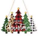 Merry Christmas Wreaths for Front Door Wood Tree Welcome Hanging Sign Xmas Wall Decor for Indoor Outdoor Home Holiday Porch Decorrations
