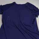 WEESO Casual T Shirts for Women V Neck Mesh Short Sleeve Summer Tops Loose Fit Dressy (XL) Navy Blue 