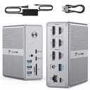 TobenONE DisplayLink Docking Station Triple Monitor with 120W Power Adapter, Triple 4K Display for MacBook Pro/Air, Thunderbolt 4/3, USB-C Windows(3X HDMI, 3X DP, 2xUSB-C, 4xUSB 3.2, SD/TF)