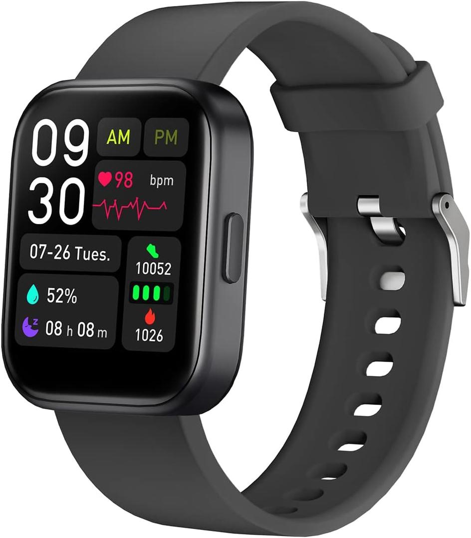 Smart Watches Fitness Watch for Men/Women Bluetooth Call Sports Activity Tracker Calories,Distance,Step Counter Compatible with Android iOS Phones (black)