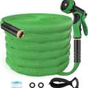 Flexible Garden Hose 50ft, Lightweight Water Hose with 10 Function Spray, Portable Water Pipe Leak-Proof Kink Free Non-Shrinking Drinking Water Safe Hose Durable for Car Wash Patio Yard House Camping (Green)